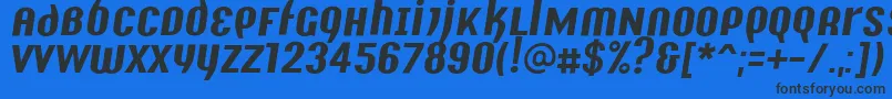 Y2kAnalogLegacyItalic Font – Black Fonts on Blue Background