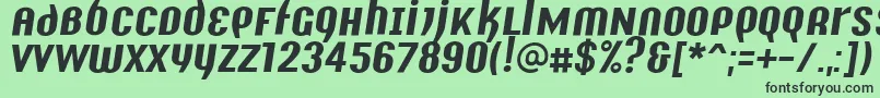 Y2kAnalogLegacyItalic Font – Black Fonts on Green Background