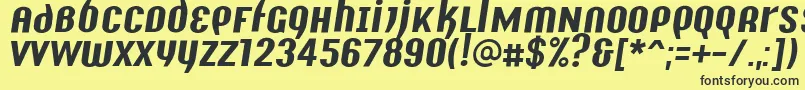 Шрифт Y2kAnalogLegacyItalic – чёрные шрифты на жёлтом фоне