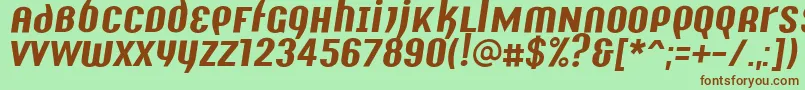 Y2kAnalogLegacyItalic Font – Brown Fonts on Green Background