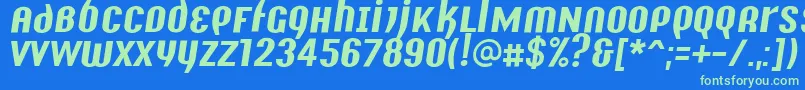 Шрифт Y2kAnalogLegacyItalic – зелёные шрифты на синем фоне