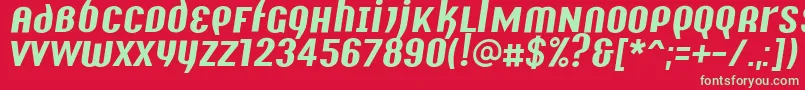 フォントY2kAnalogLegacyItalic – 赤い背景に緑の文字