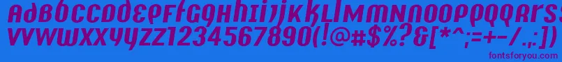 Y2kAnalogLegacyItalic Font – Purple Fonts on Blue Background