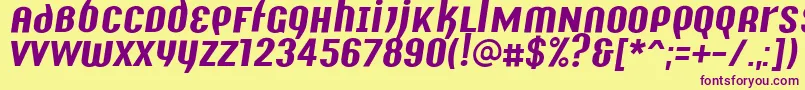 Шрифт Y2kAnalogLegacyItalic – фиолетовые шрифты на жёлтом фоне