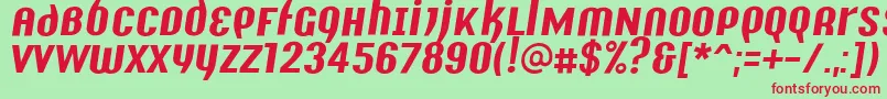 Шрифт Y2kAnalogLegacyItalic – красные шрифты на зелёном фоне