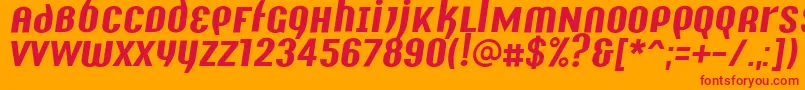 Y2kAnalogLegacyItalic Font – Red Fonts on Orange Background