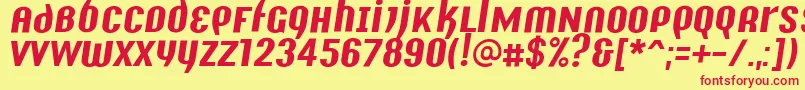 Шрифт Y2kAnalogLegacyItalic – красные шрифты на жёлтом фоне