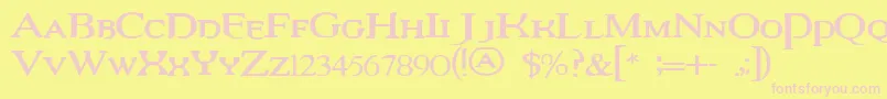 Vrev Font – Pink Fonts on Yellow Background