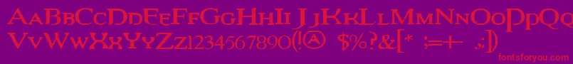 Vrev Font – Red Fonts on Purple Background