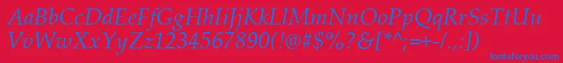 Palai0 Font – Blue Fonts on Red Background