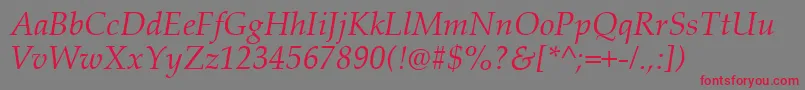 Palai0 Font – Red Fonts on Gray Background