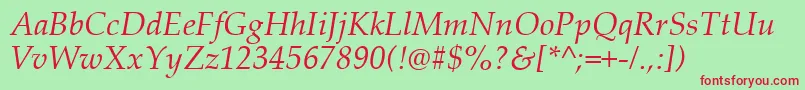 Palai0 Font – Red Fonts on Green Background