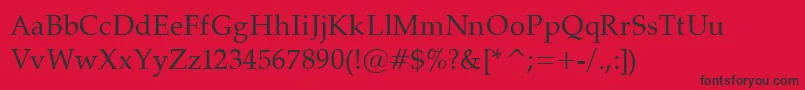 Palatino Font – Black Fonts on Red Background