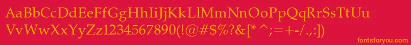 Palatino Font – Orange Fonts on Red Background