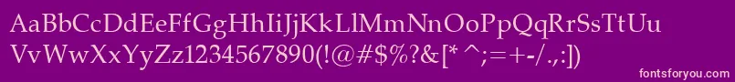 Palatino Font – Pink Fonts on Purple Background