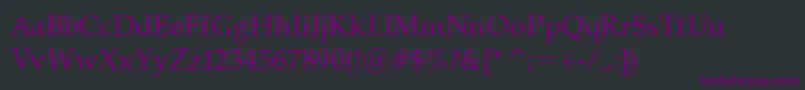 Palatino Font – Purple Fonts on Black Background