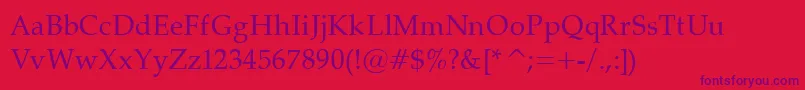 Palatino-Schriftart – Violette Schriften auf rotem Hintergrund