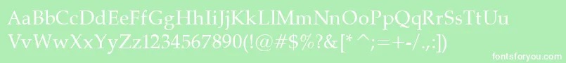 Palatino Font – White Fonts on Green Background