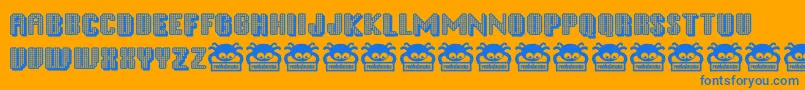 Disci1 Font – Blue Fonts on Orange Background