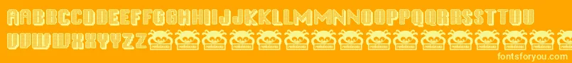 Disci1 Font – Yellow Fonts on Orange Background