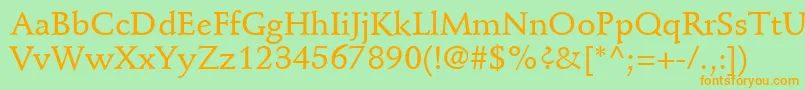 StempelSchneidlerLtMedium Font – Orange Fonts on Green Background