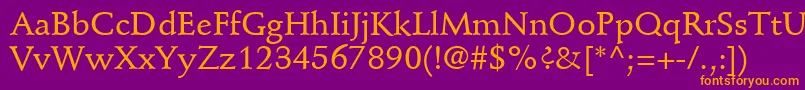 StempelSchneidlerLtMedium Font – Orange Fonts on Purple Background