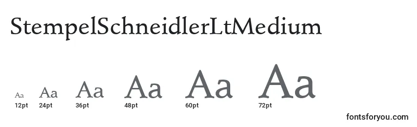 Размеры шрифта StempelSchneidlerLtMedium