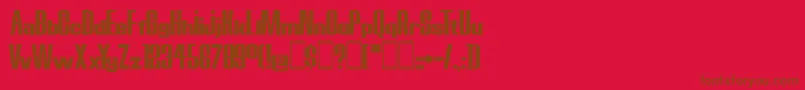 BoredRobotsKg Font – Brown Fonts on Red Background