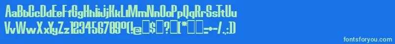 BoredRobotsKg Font – Green Fonts on Blue Background