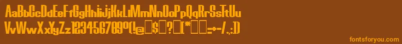 BoredRobotsKg-Schriftart – Orangefarbene Schriften auf braunem Hintergrund