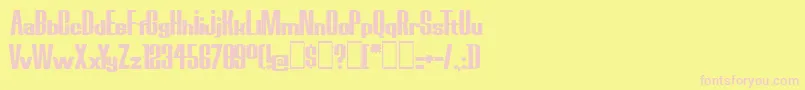 BoredRobotsKg Font – Pink Fonts on Yellow Background