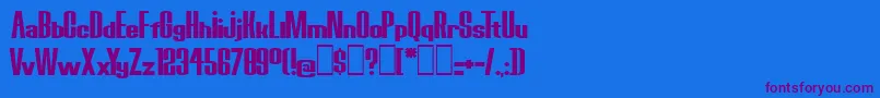 BoredRobotsKg Font – Purple Fonts on Blue Background