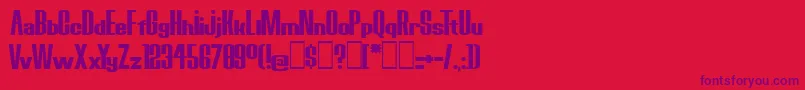 Fonte BoredRobotsKg – fontes roxas em um fundo vermelho
