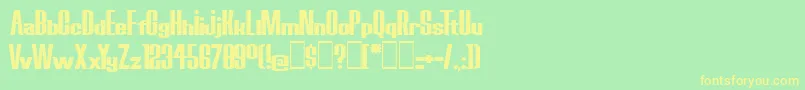 BoredRobotsKg Font – Yellow Fonts on Green Background