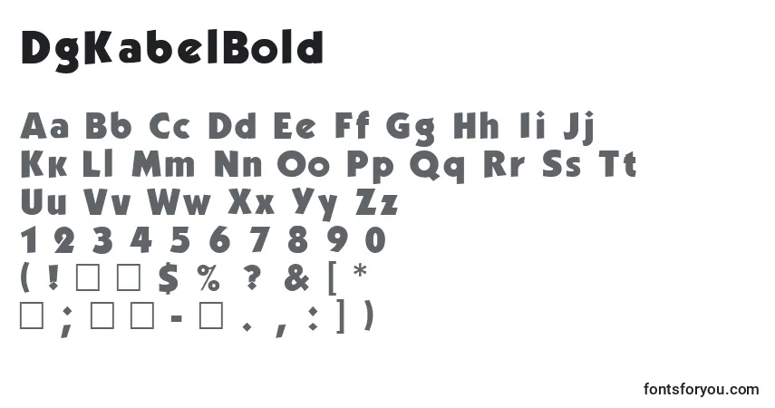 Czcionka DgKabelBold – alfabet, cyfry, specjalne znaki