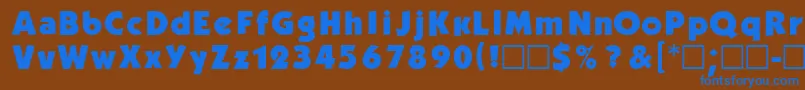 フォントDgKabelBold – 茶色の背景に青い文字