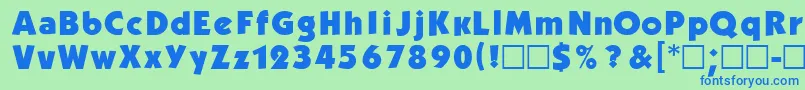 DgKabelBold Font – Blue Fonts on Green Background