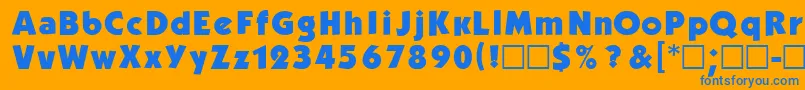 Weitere Informationen zur DgKabelBold-Schriftart DgKabelBold-Schriftart – Blaue Schriften auf orangefarbenem Hintergrund