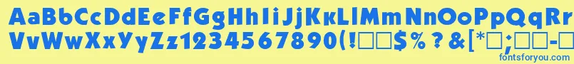 DgKabelBold Font – Blue Fonts on Yellow Background
