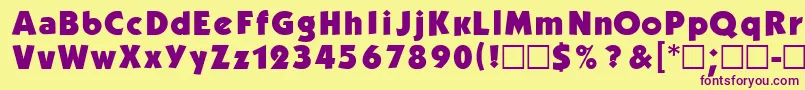 DgKabelBold Font – Purple Fonts on Yellow Background