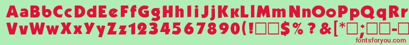 DgKabelBold Font – Red Fonts on Green Background