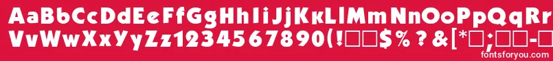 フォントDgKabelBold – 赤い背景に白い文字