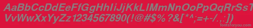 SvobodaBoldItalic Font – Gray Fonts on Red Background