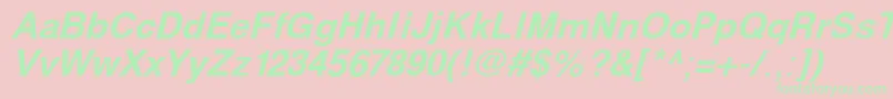 SvobodaBoldItalic Font – Green Fonts on Pink Background