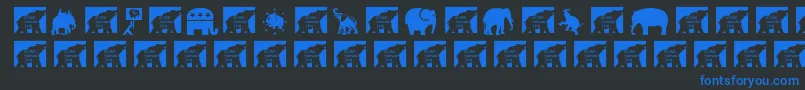 Police Elefont – polices bleues sur fond noir