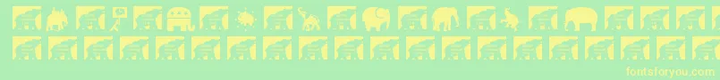 Elefont-Schriftart – Gelbe Schriften auf grünem Hintergrund
