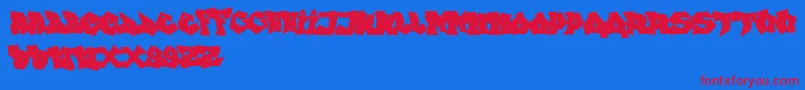 fuente FtfIndonesianaGoGraffitiana – Fuentes Rojas Sobre Fondo Azul