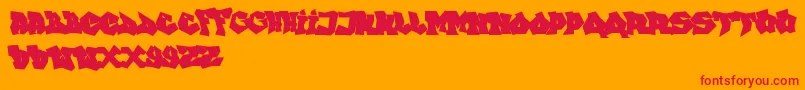 FtfIndonesianaGoGraffitiana Font – Red Fonts on Orange Background