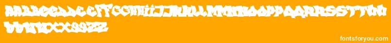 FtfIndonesianaGoGraffitiana-Schriftart – Weiße Schriften auf orangefarbenem Hintergrund