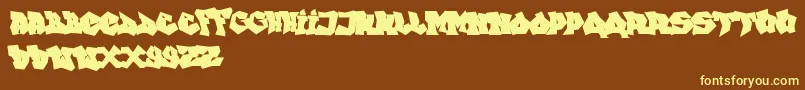 FtfIndonesianaGoGraffitiana Font – Yellow Fonts on Brown Background